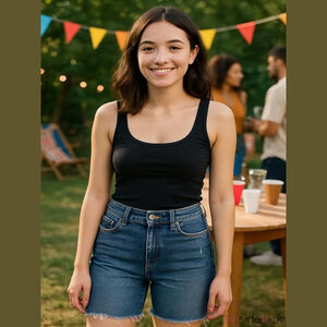 Women's Judy Blue Bermuda Denim Shorts Med-High Rise Size S Blue